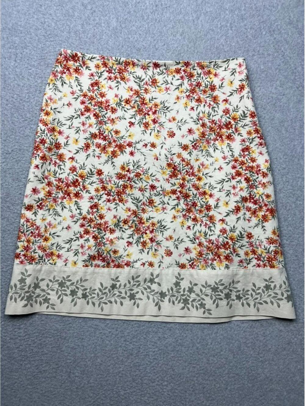Vtg Talbots Floral Stretch Mini Skirt Size 12 cottagecore Romantic Prairie
